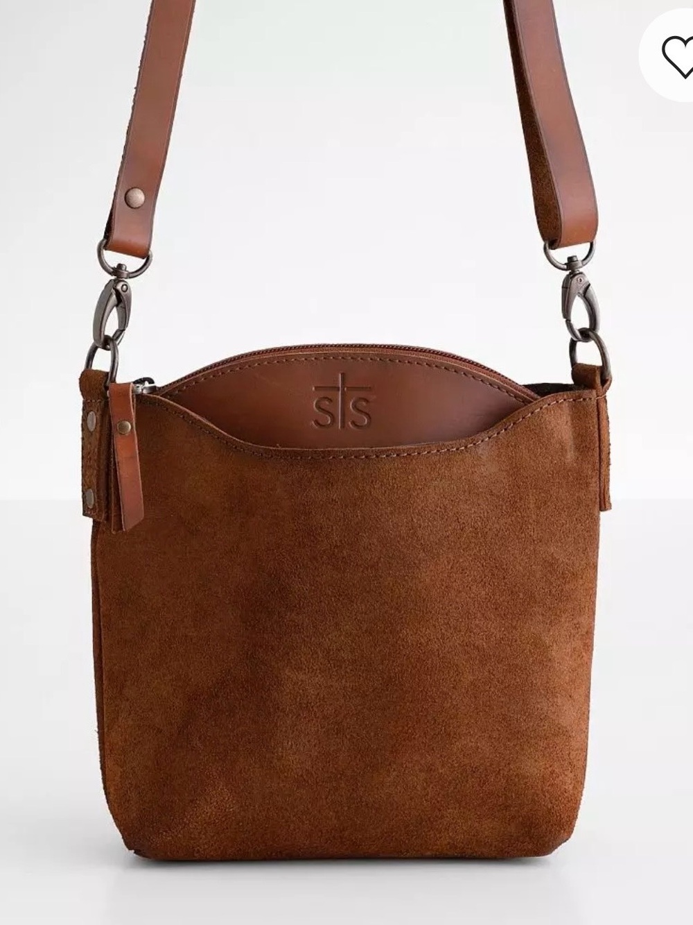 STS Brown leather/suade Crossbody Bag